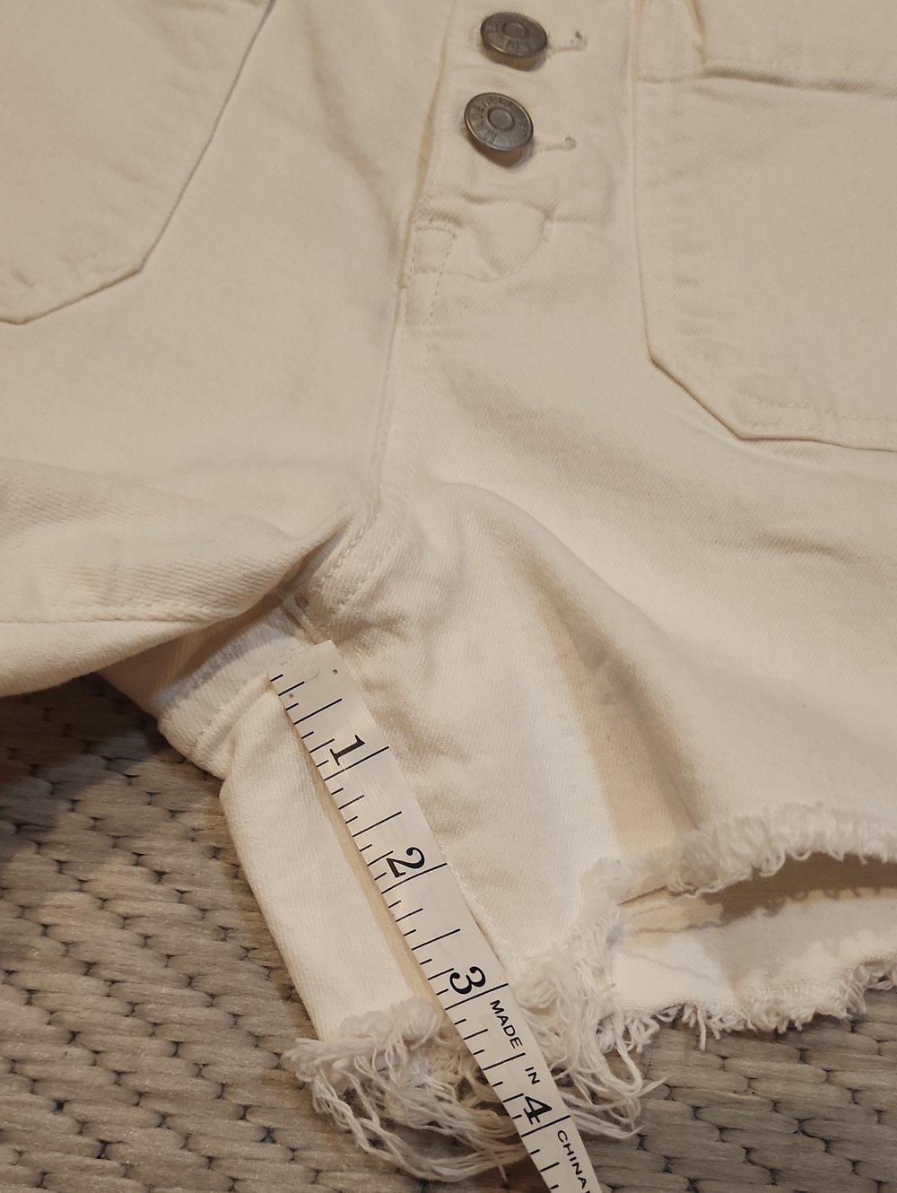 Madewell White High-Rise Button-Front Denim Shorts - Picture 7 of 8